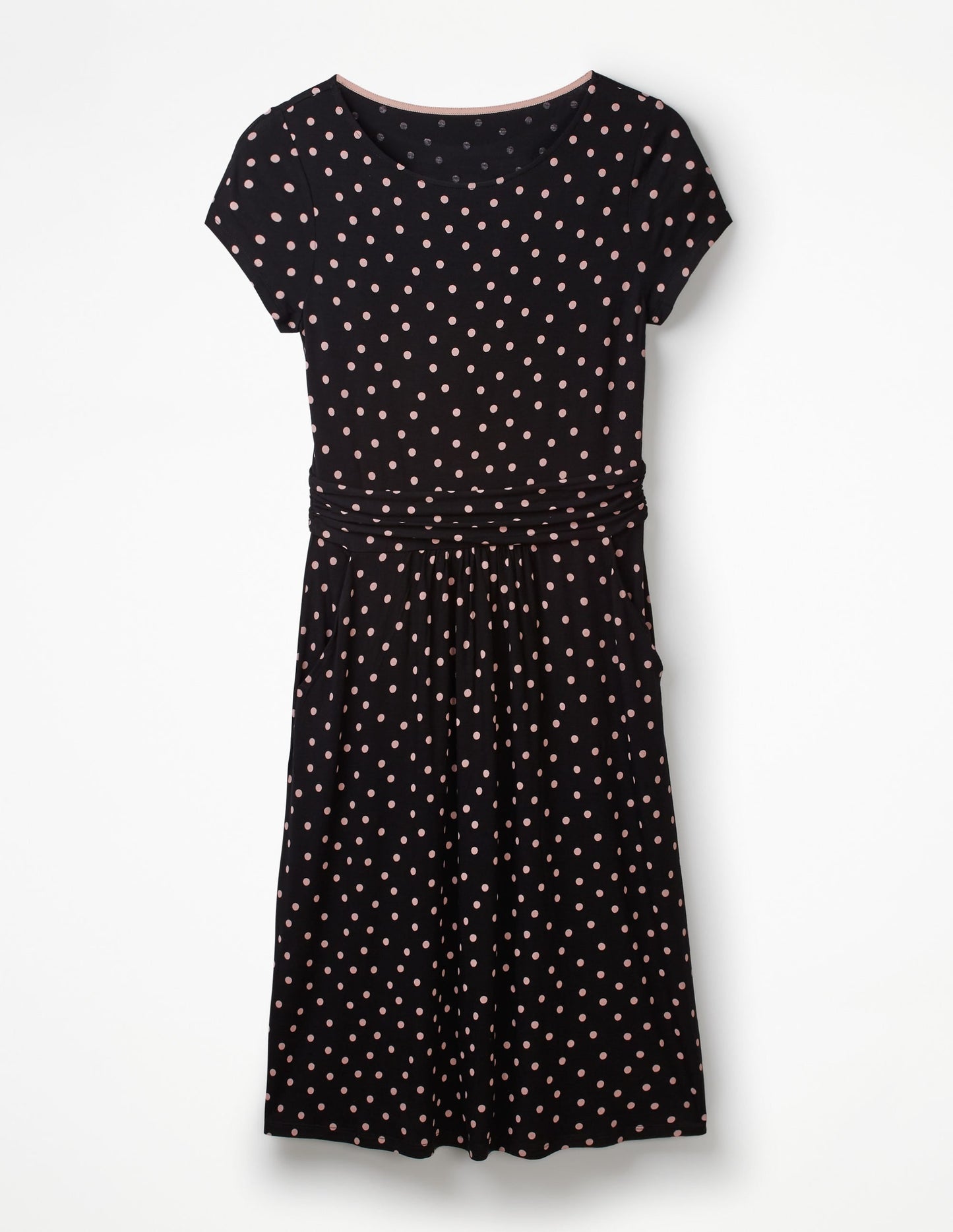 Amelie Jersey Dress-Black/ Chalky Pink Spot