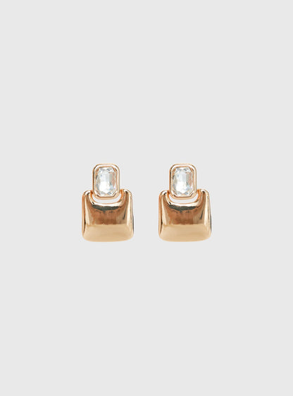 Luminary Diamante Detail Earrings Gold