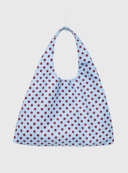 Mayda Tote Bag Red / Blue Polka