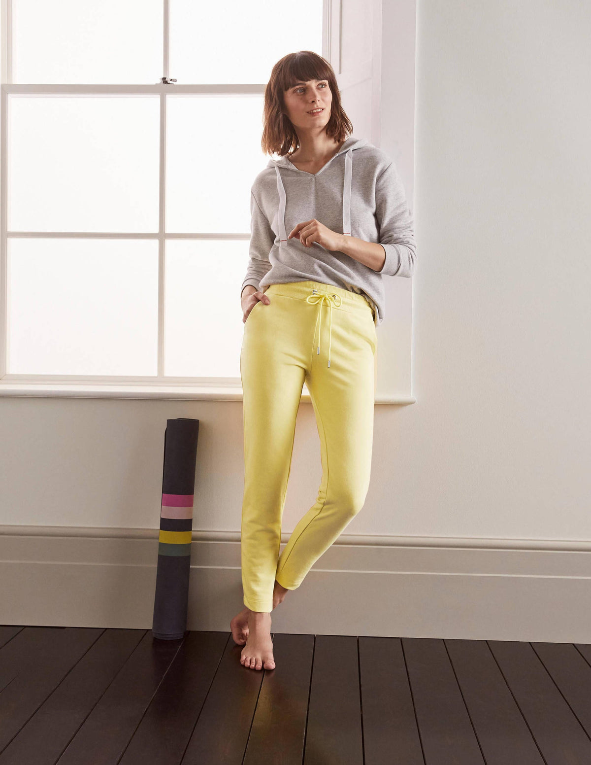 Ava Jersey Joggers-Pale Lemon