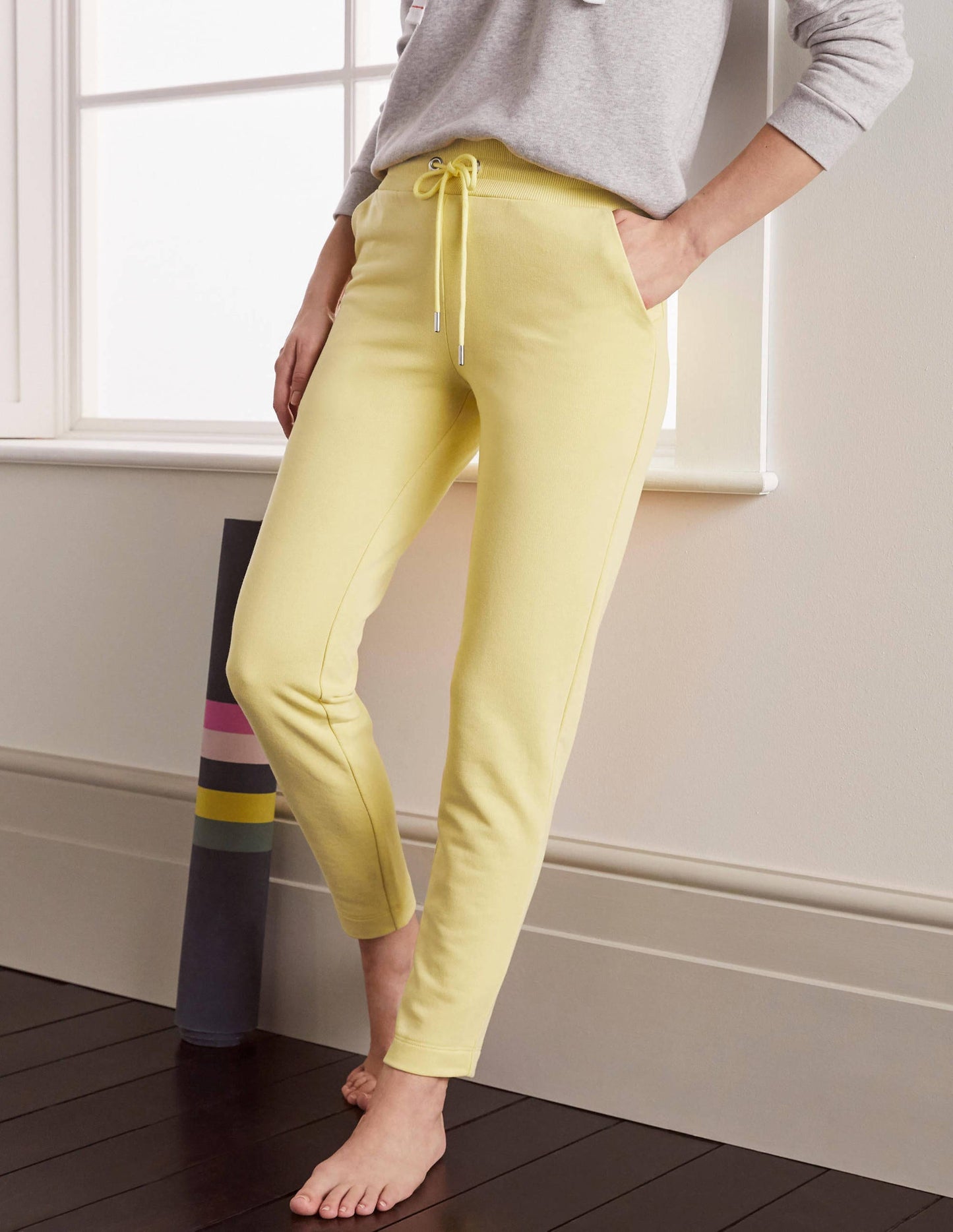 Ava Jersey Joggers-Pale Lemon