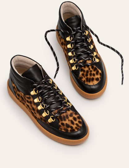 Anita Sneakers-Black/Tan Leopard