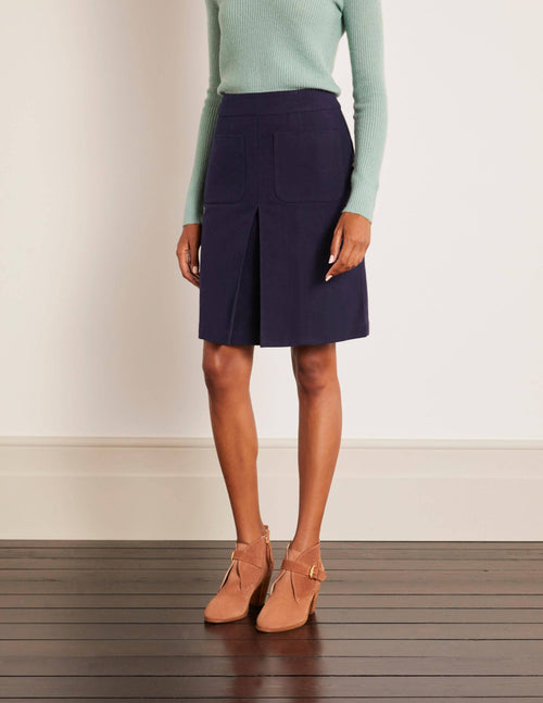 Auria Moleskin Skirt-Navy