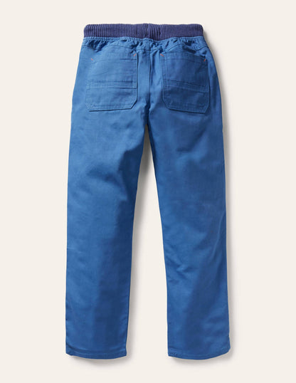 Appliqué Pull-on Pants-Elizabethan Blue Fire Engine