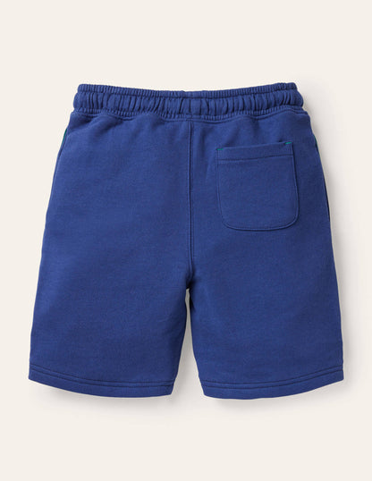 Appliqué Sweatshorts-Brilliant Blue Crocodile