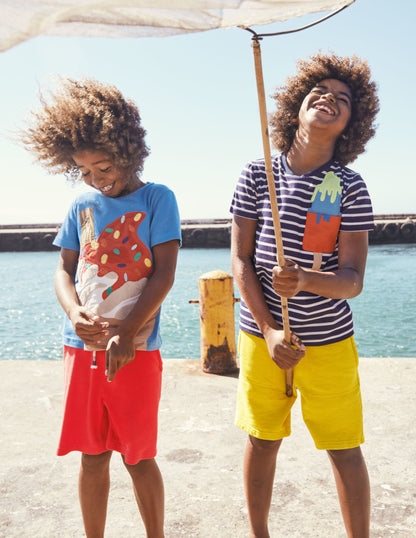 Beach Breton T-shirt-College Navy/Ivory Ice Cream