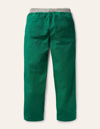 Appliqué Pull-on Pants-Forest Green Woodland