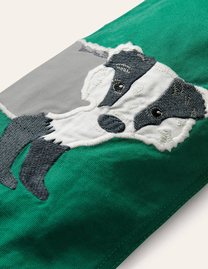 Appliqué Pull-on Pants-Forest Green Woodland