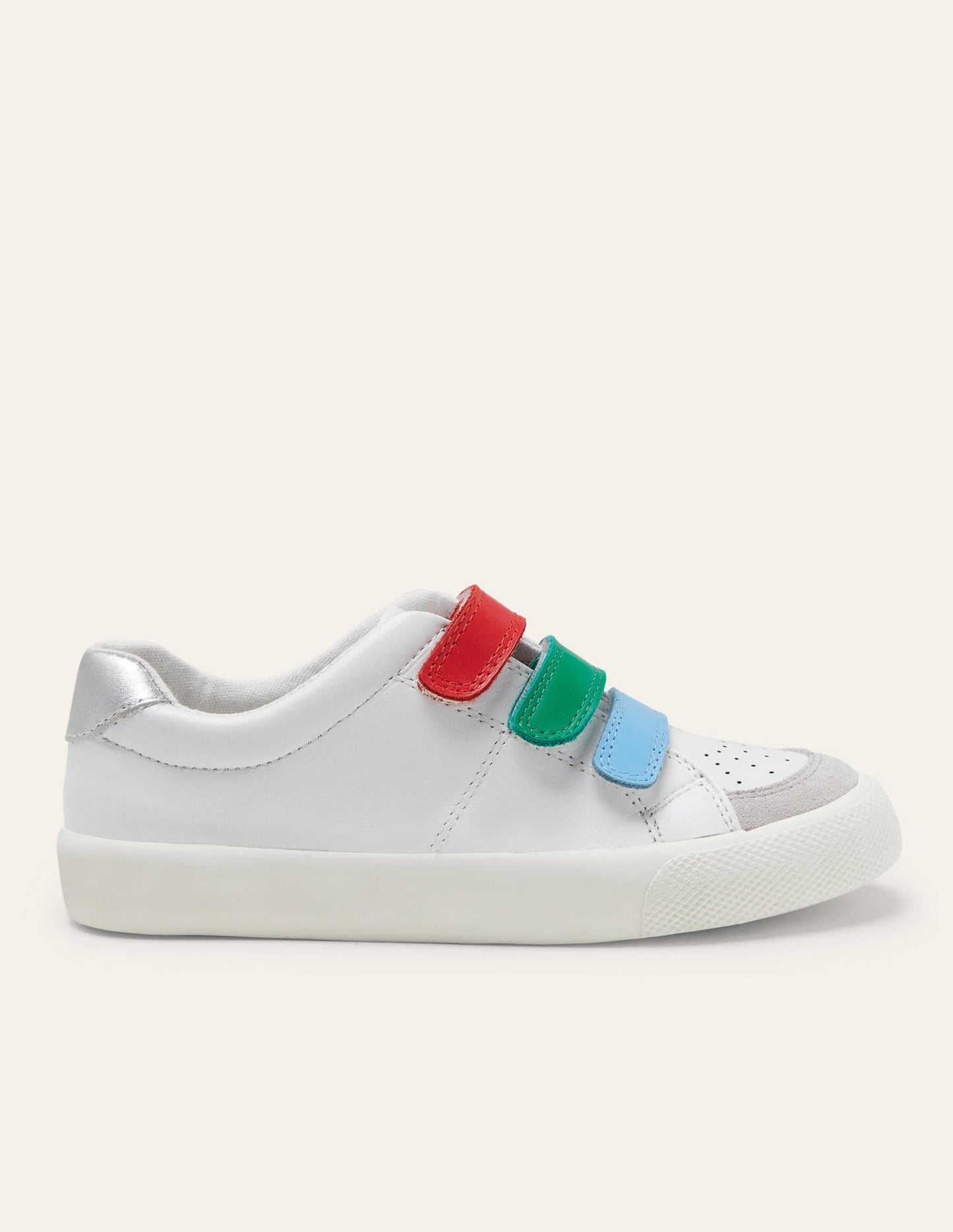 3 Strap Low Top Sneakers-White Rainbow