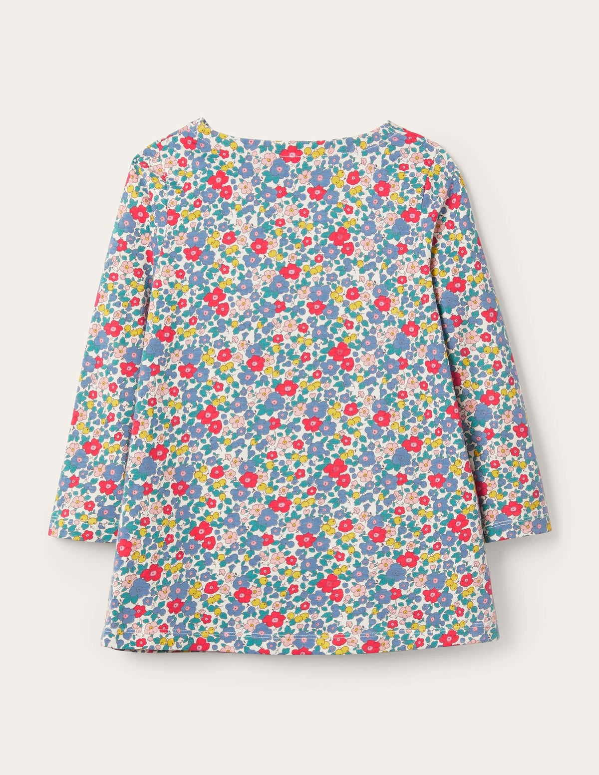 Appliqué Pocket Tunic-Floral Blossom Cherries