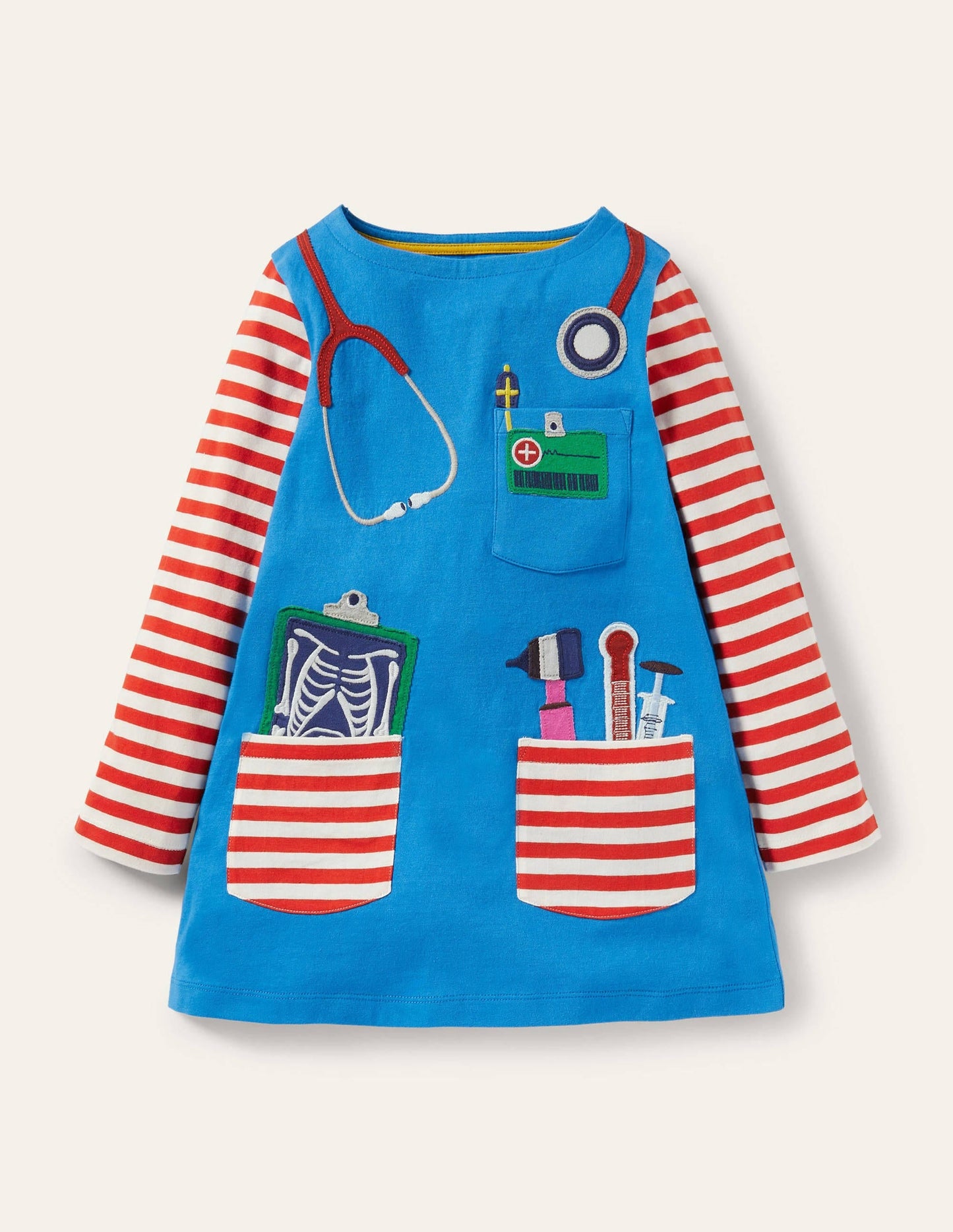 Appliqué Pocket Tunic-Moroccan Blue Doctor