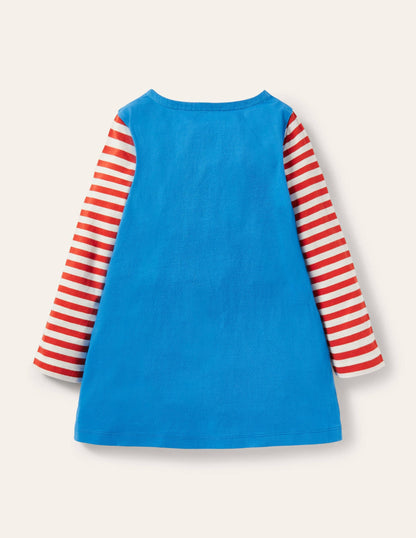 Appliqué Pocket Tunic-Moroccan Blue Doctor