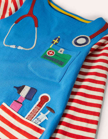 Appliqué Pocket Tunic-Moroccan Blue Doctor