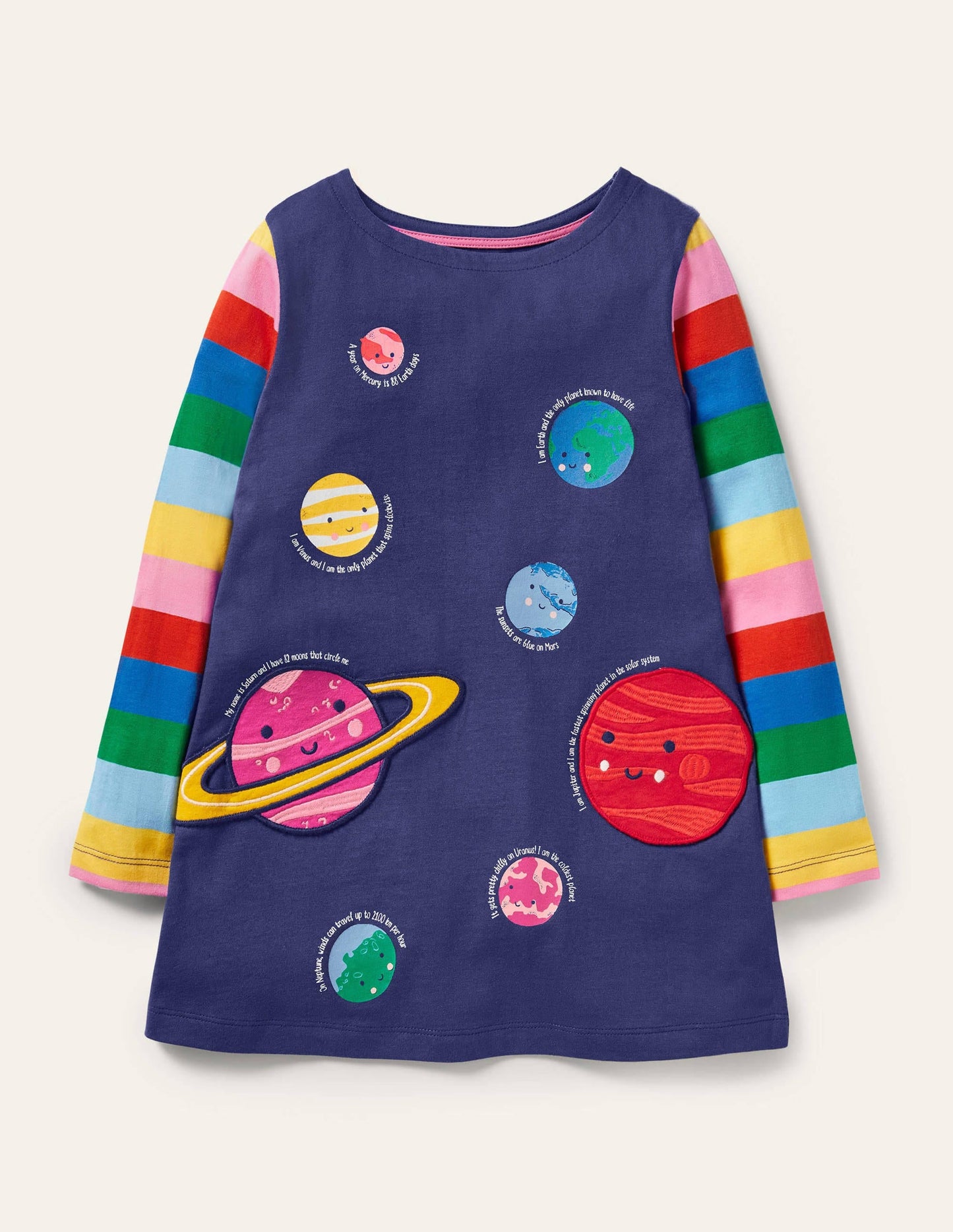 Appliqué Pocket Tunic-Starboard Blue Planets