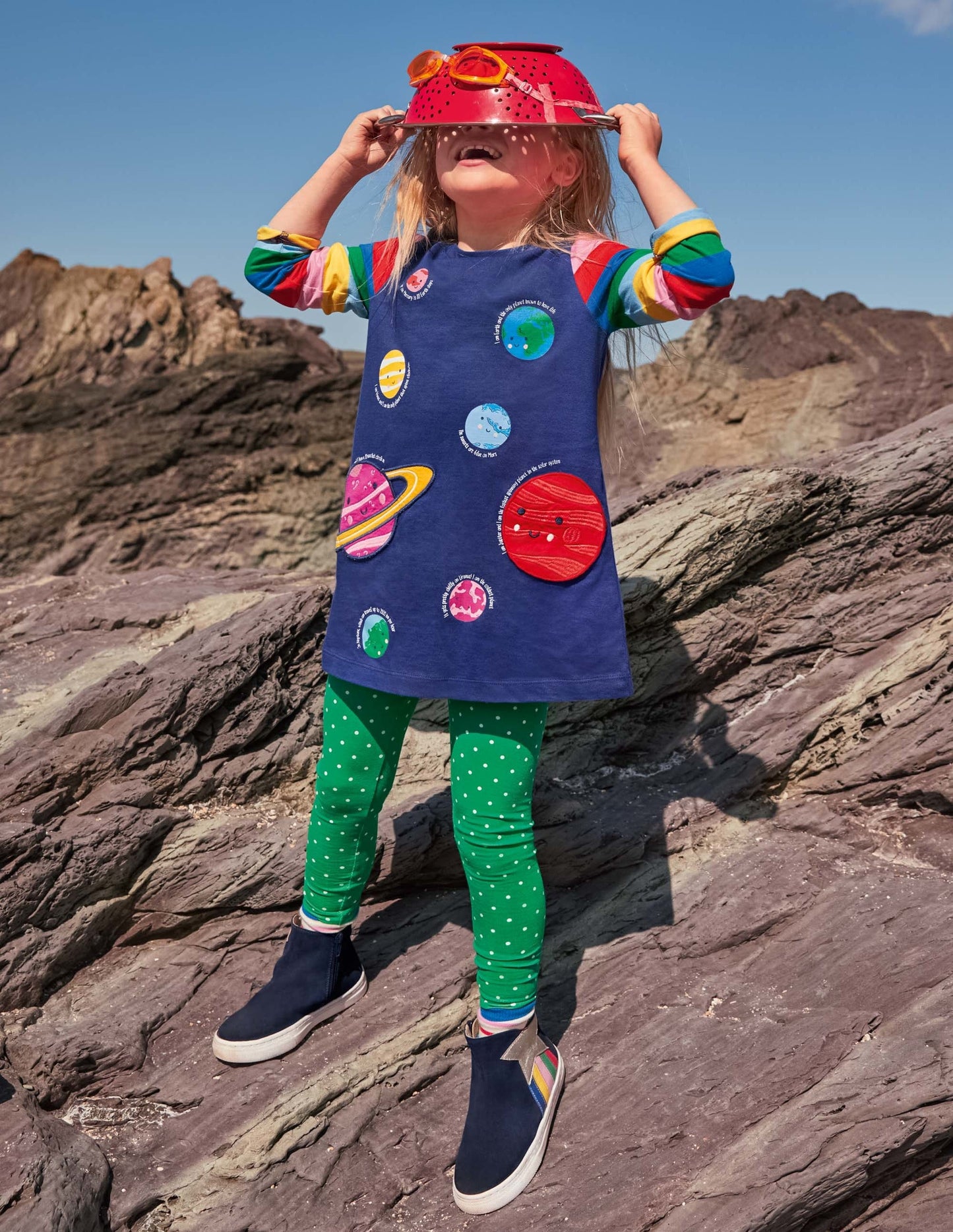 Appliqué Pocket Tunic-Starboard Blue Planets