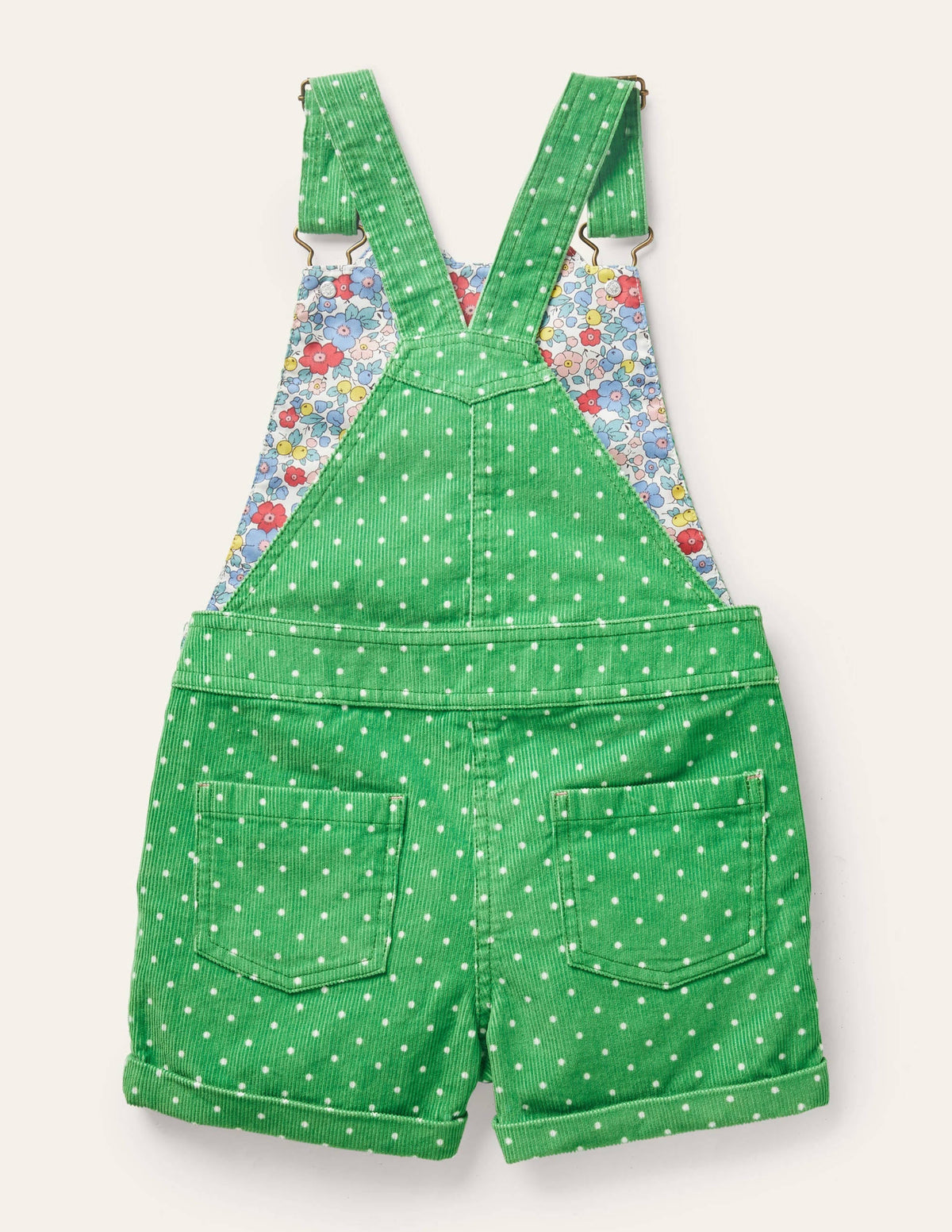 Animal Short Cord Overalls-Iguana Green Frog