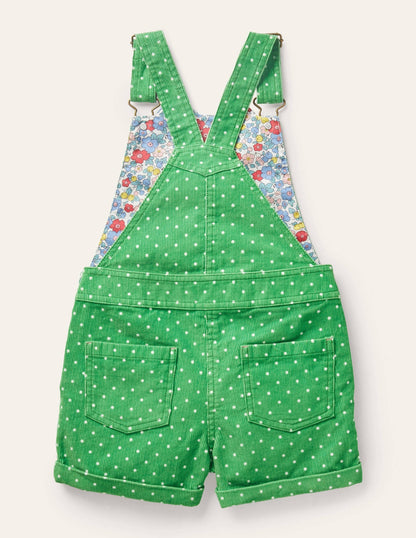 Animal Short Cord Overalls-Iguana Green Frog