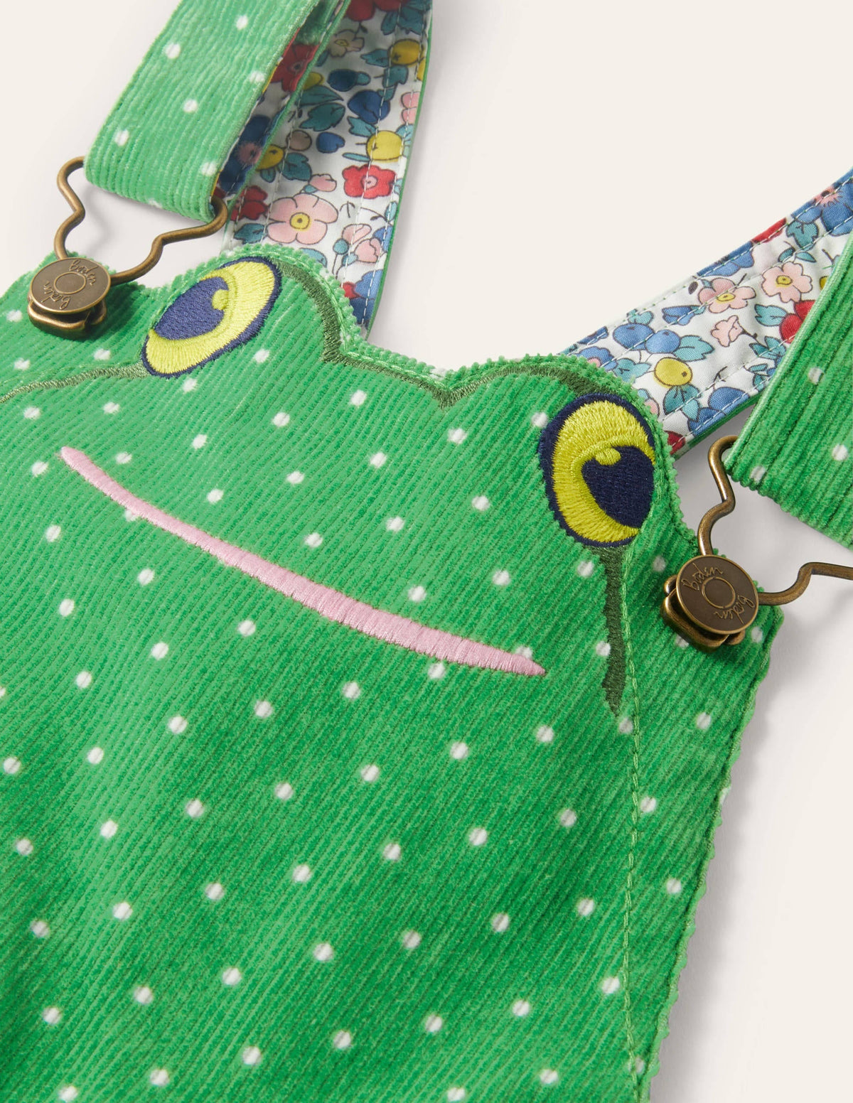 Animal Short Cord Overalls-Iguana Green Frog