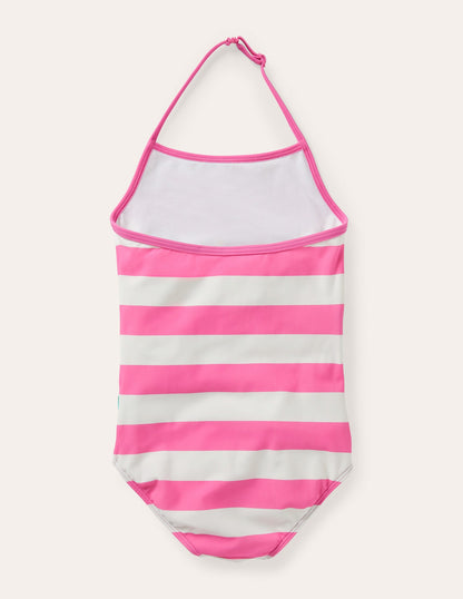 Appliqué Swimsuit-Sweet Pink/ Ivory Turtles