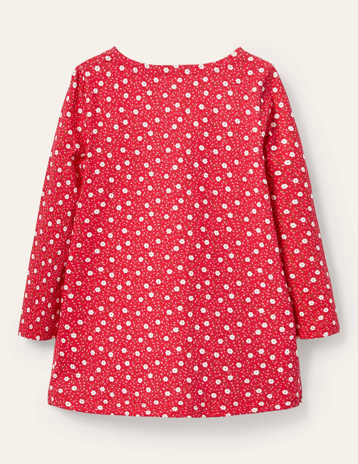 Appliqué Pocket Tunic-Floral Ditsy Rose Deer