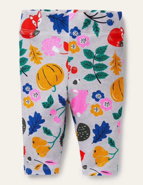 Baby Leggings-Grey Marl Forest Friends