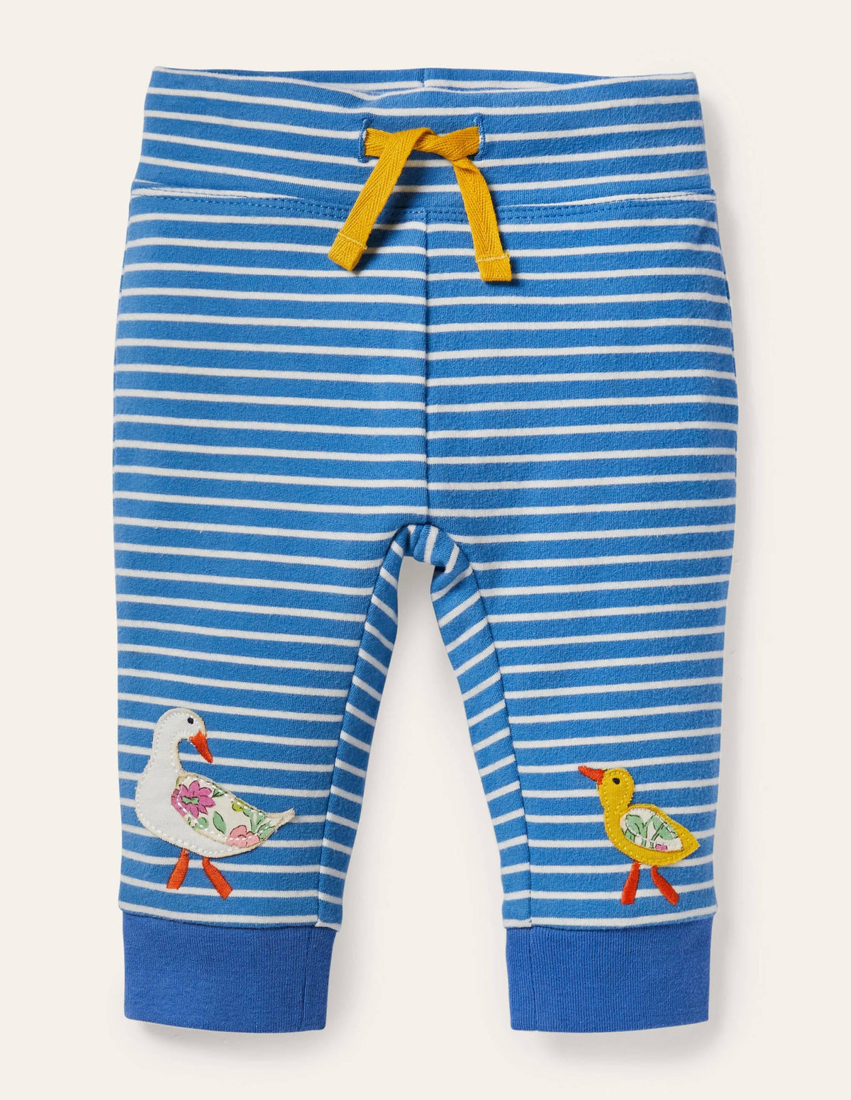 Appliqué Jersey Bottoms-Venice Blue/Ivory