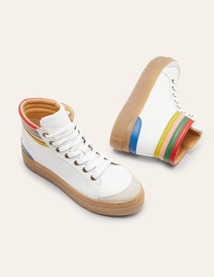 Amber High Top Sneakers-White Multi
