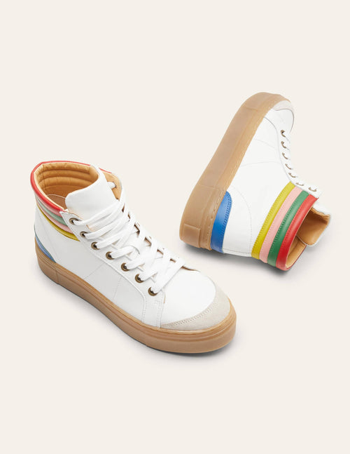 Amber High Top Sneakers-White Multi
