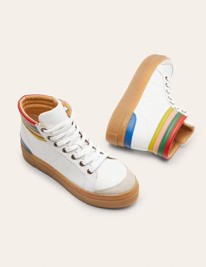 Amber High Top Sneakers-White Multi