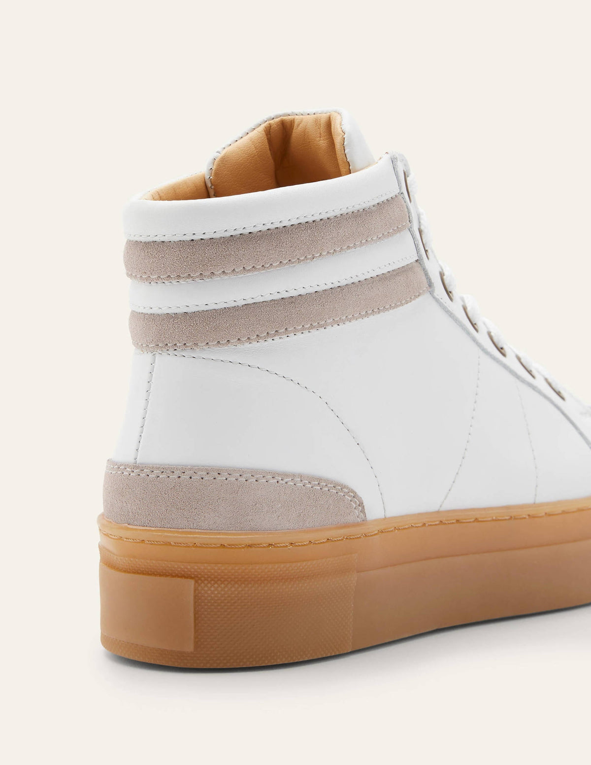 Amber High Top Sneakers-White Leather