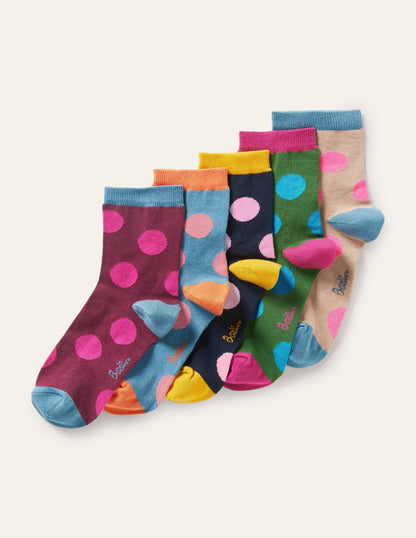 5 Pack Ankle Socks-Spot