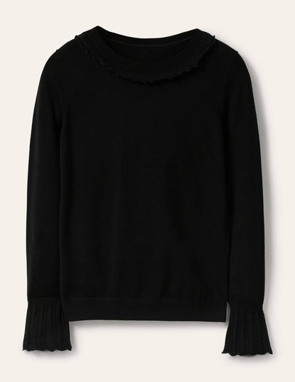 Aimee Pointelle Sweater-Black