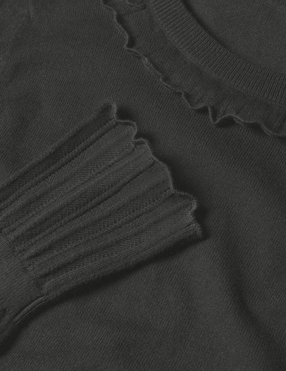 Aimee Pointelle Sweater-Black