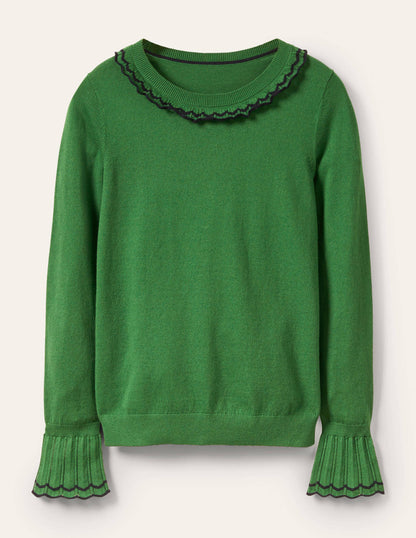 Aimee Pointelle Sweater-Conifer
