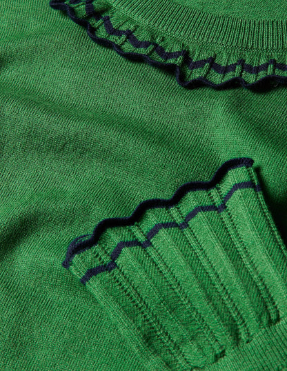 Aimee Pointelle Sweater-Conifer