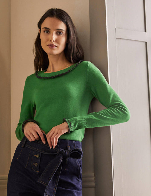 Aimee Pointelle Sweater-Conifer