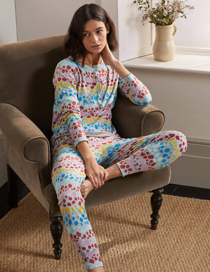 Alba Jersey Pajama Top-Multi Rainbow Leopard