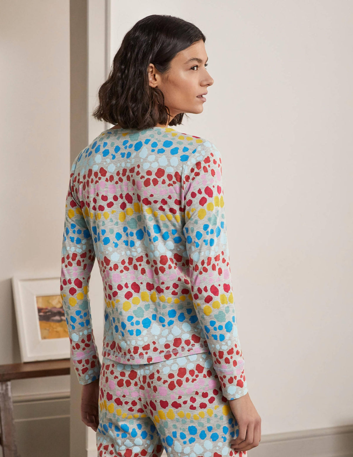 Alba Jersey Pajama Top-Multi Rainbow Leopard