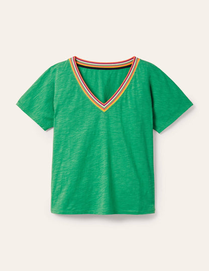 Beatrice Jersey Top-Leafy Green