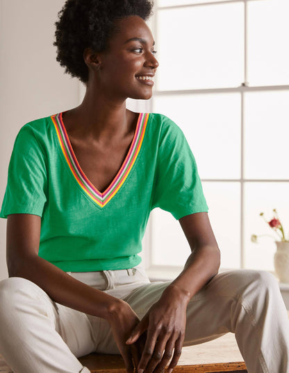 Beatrice Jersey Top-Leafy Green