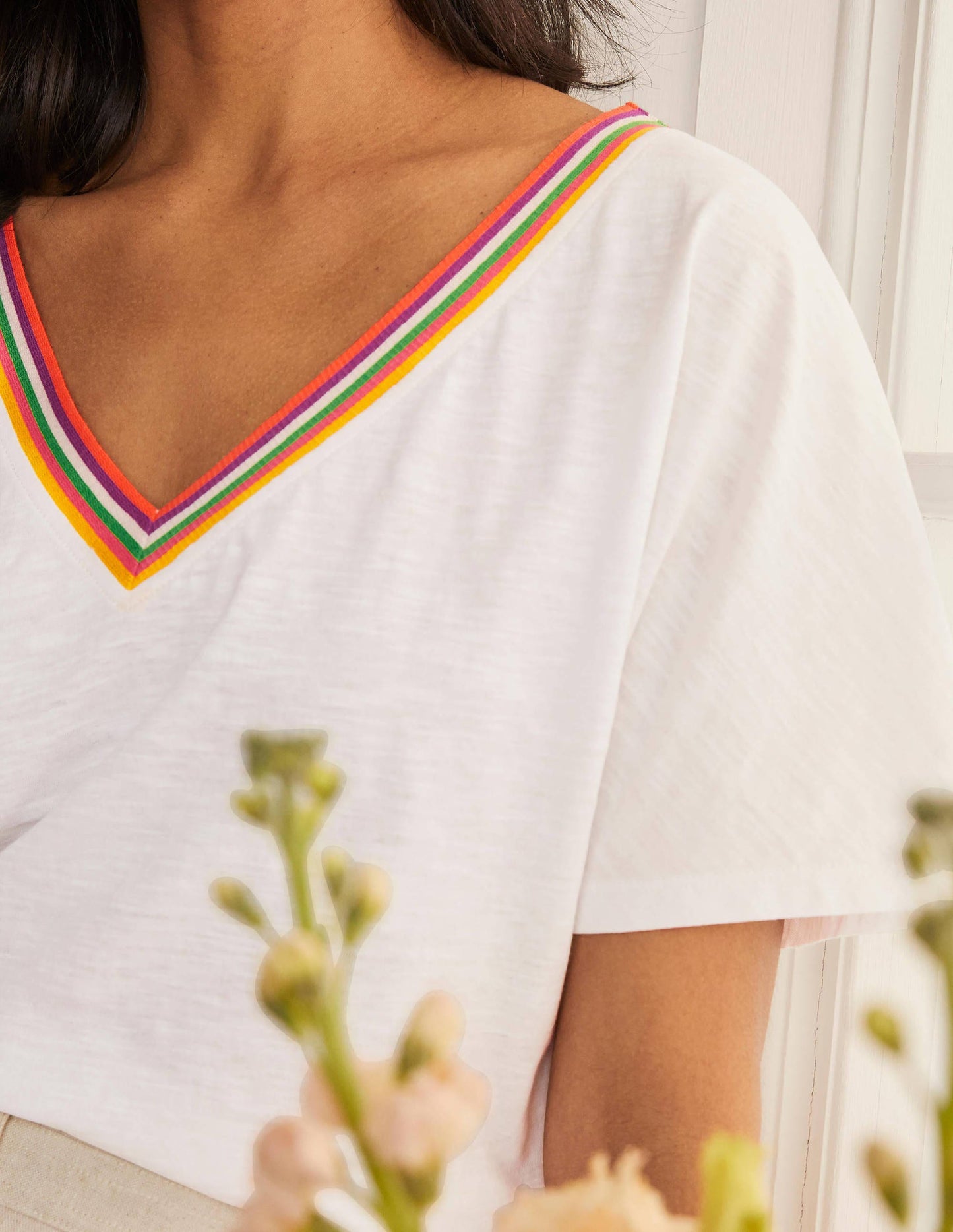 Beatrice Jersey Top-White