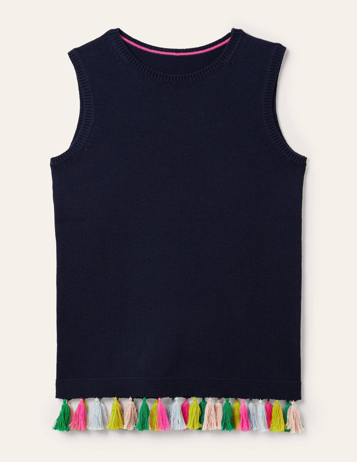 Avington Cotton Tassel Tank-Navy