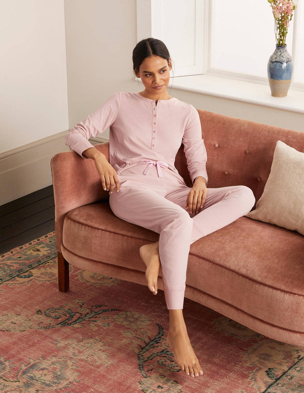 Alba Jersey Pajama Bottoms-Milkshake