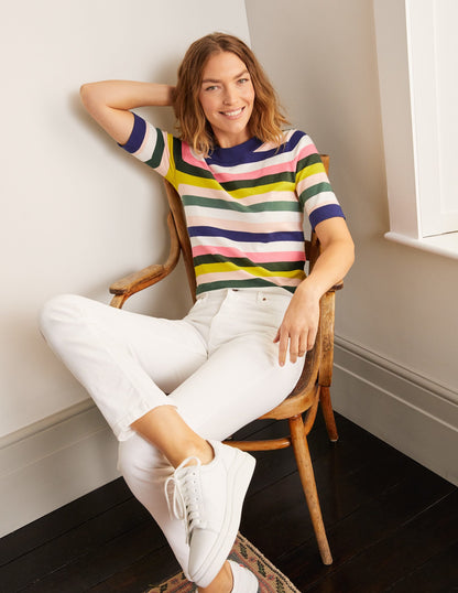 Abingdon Knitted Tee-Multi Stripe