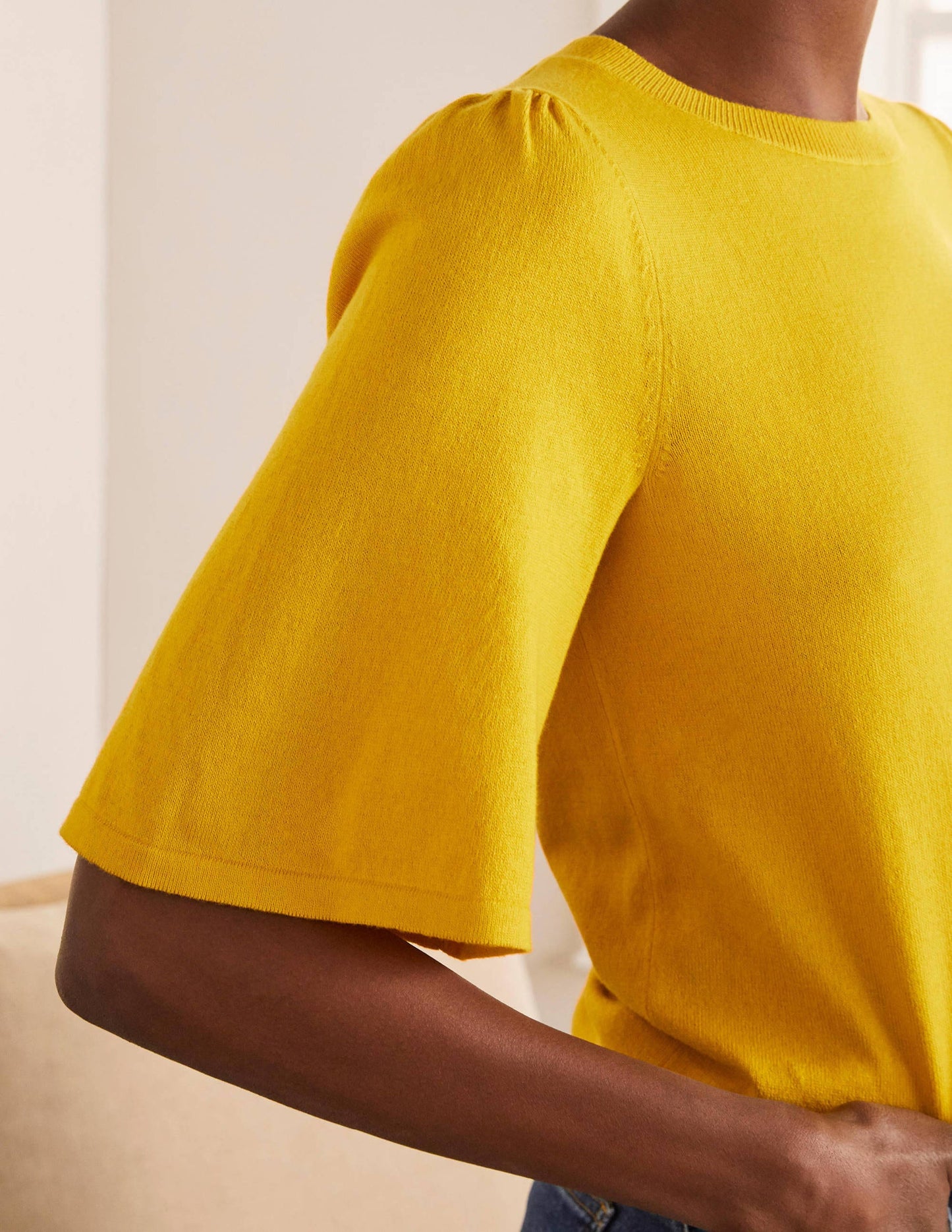 Abbotsbury Knitted Tee-Daffodil