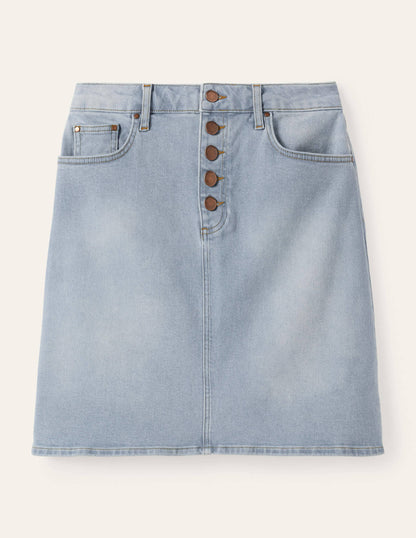 Amelie Girlfriend Skirt-Denim Light Wash