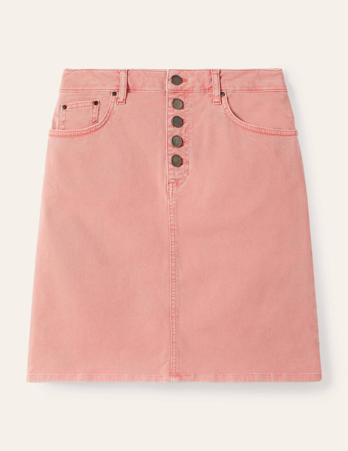 Amelie Girlfriend Skirt-Pale Pink Wash