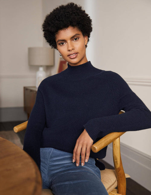 Anna Cashmere Sweater-Navy