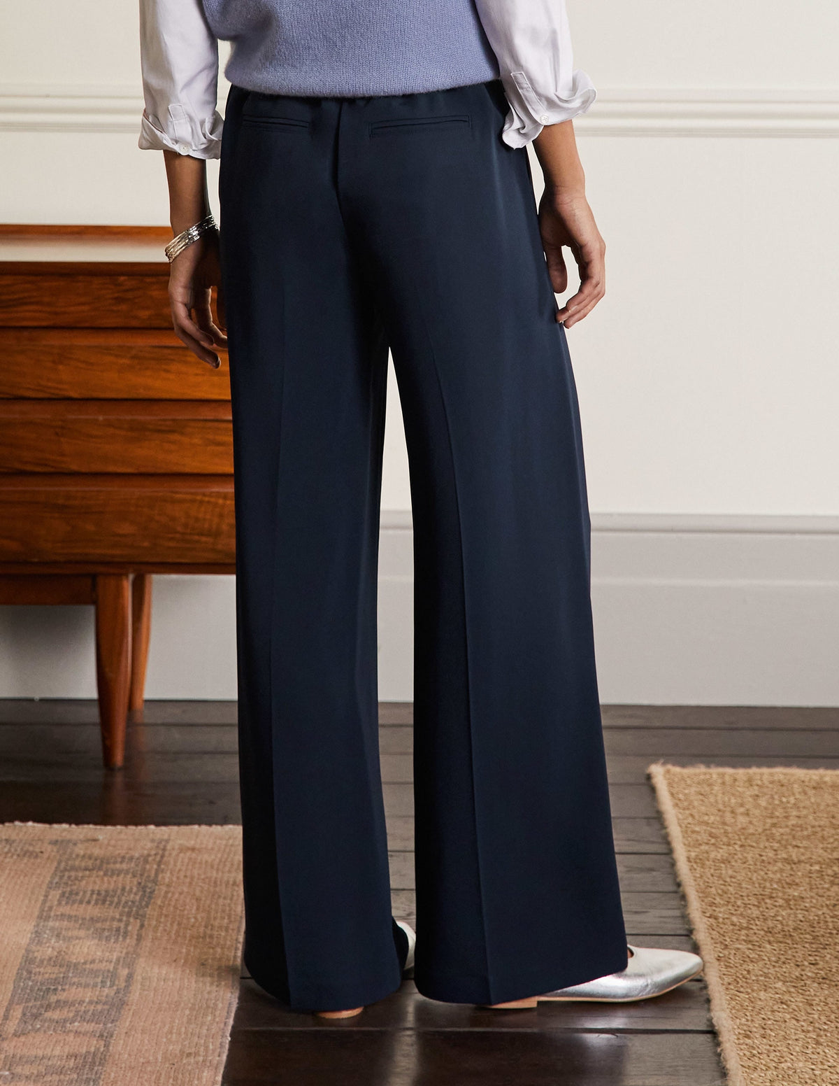 Albemarle Wide Leg Pants-Navy