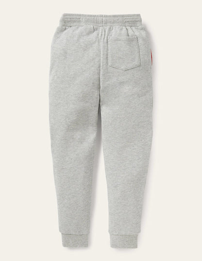 Appliqué Knee Joggers-Grey Marl Dinosaur